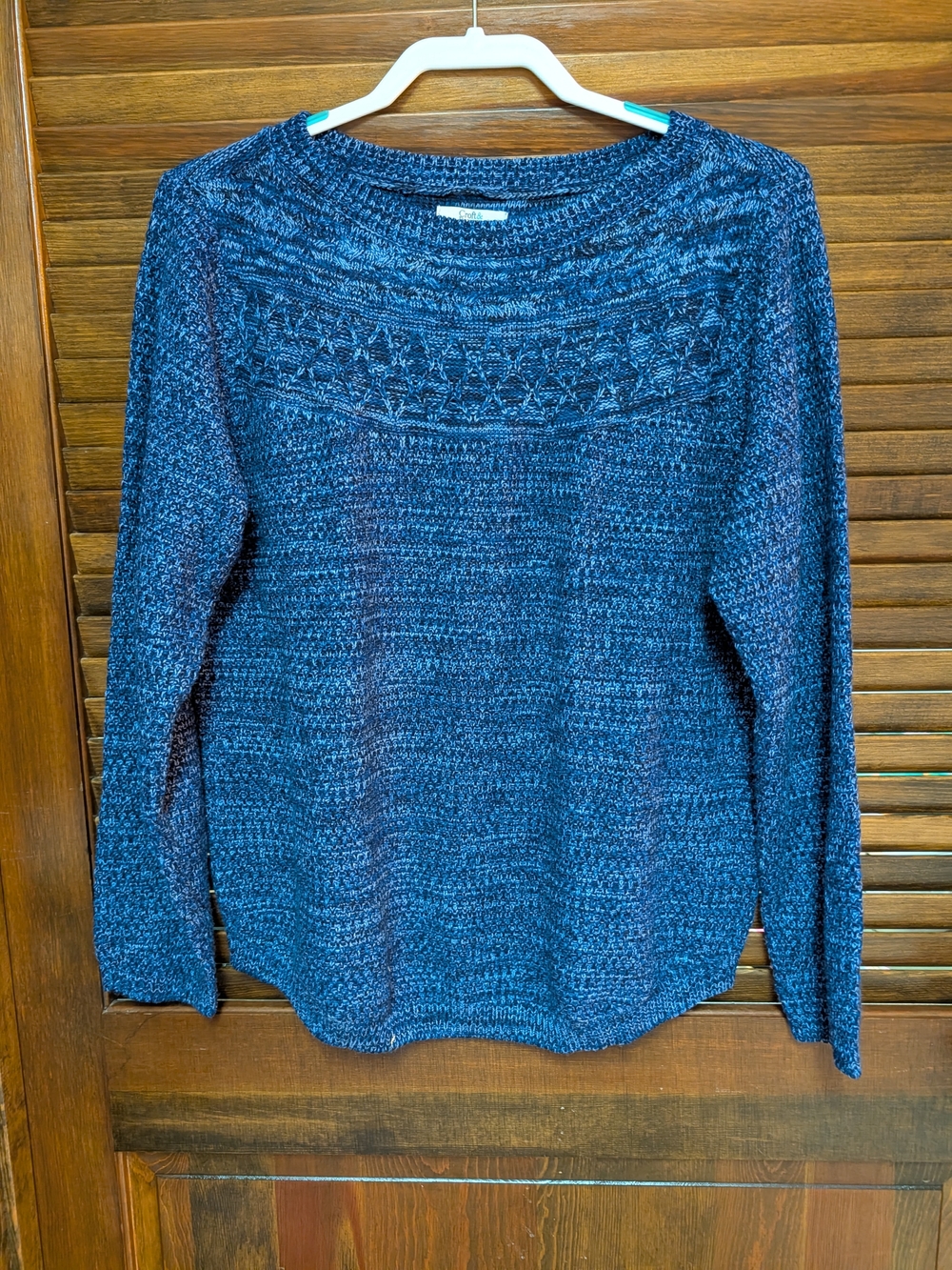 Croft & Barrow Navy Blue Textured Crewneck Sweater